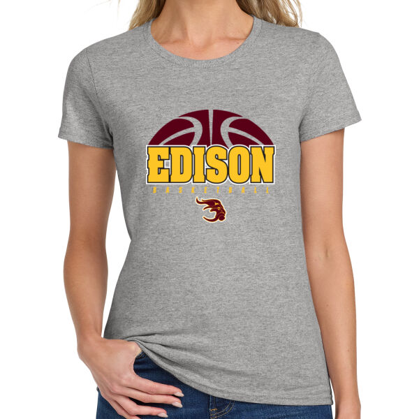 Edison Basketball Ladies Heavy Cotton 100% Cotton T Shirt Thumbnail
