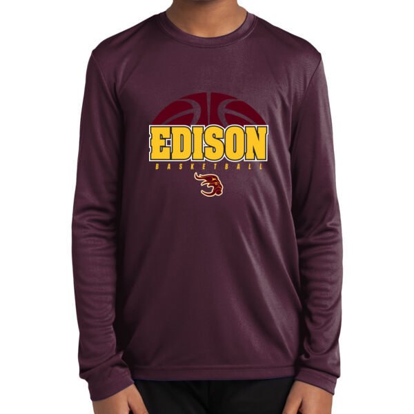 Edison Basketball Youth Long Sleeve PosiCharge Competitor Tee Thumbnail