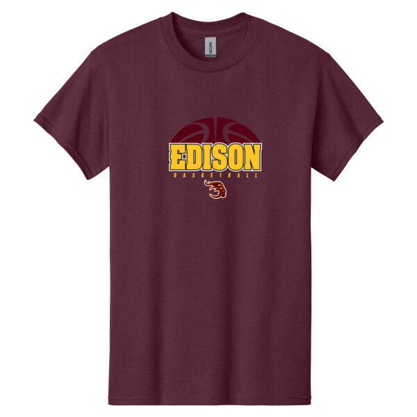 Edison Basketball Heavy Cotton 100% Cotton T Shirt Thumbnail