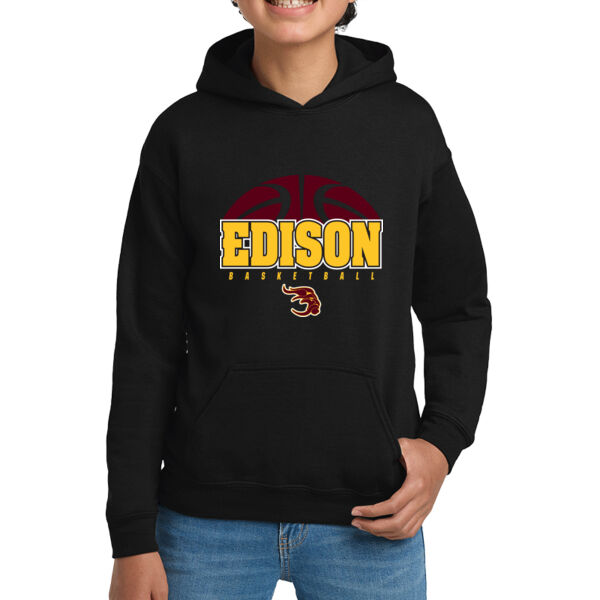 Edison Basketball Youth Heavy Blend Hooded Sweatshirt Thumbnail
