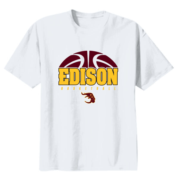Edison Basketball Youth Heavy Cotton 100% Cotton T Shirt Thumbnail